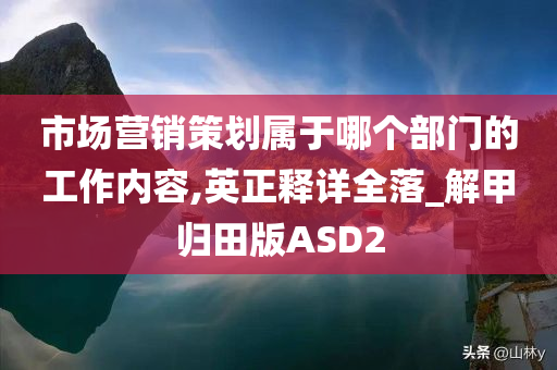 市场营销策划属于哪个部门的工作内容,英正释详全落_解甲归田版ASD2