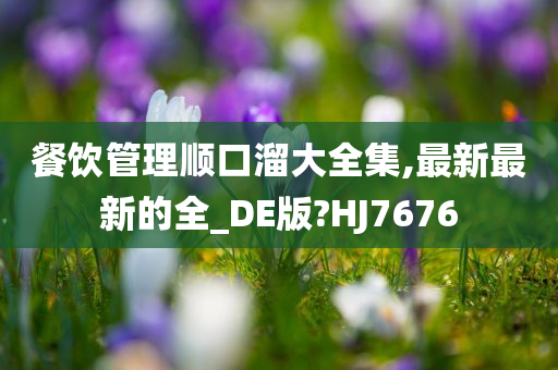 餐饮管理顺口溜大全集,最新最新的全_DE版?HJ7676