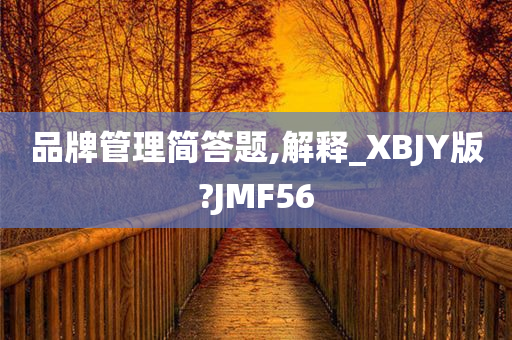 品牌管理简答题,解释_XBJY版?JMF56