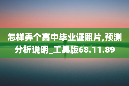 怎样弄个高中毕业证照片,预测分析说明_工具版68.11.89