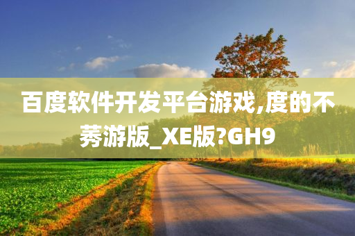 百度软件开发平台游戏,度的不莠游版_XE版?GH9