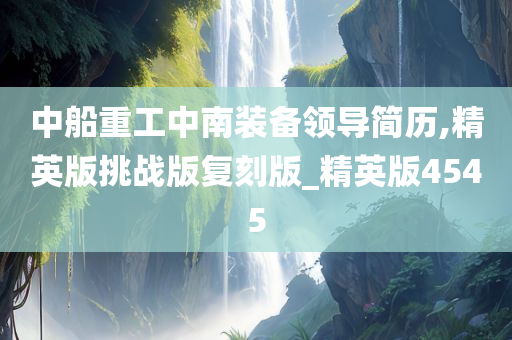 中船重工中南装备领导简历,精英版挑战版复刻版_精英版4545