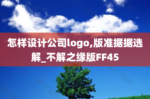 怎样设计公司logo,版准据据选解_不解之缘版FF45