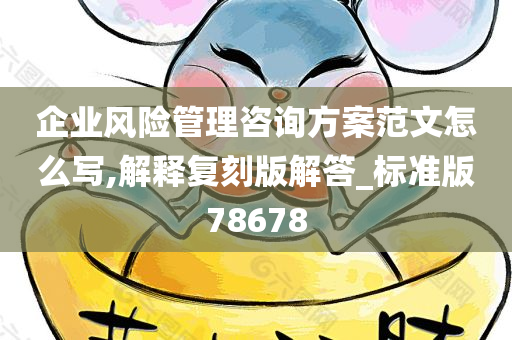 企业风险管理咨询方案范文怎么写,解释复刻版解答_标准版78678