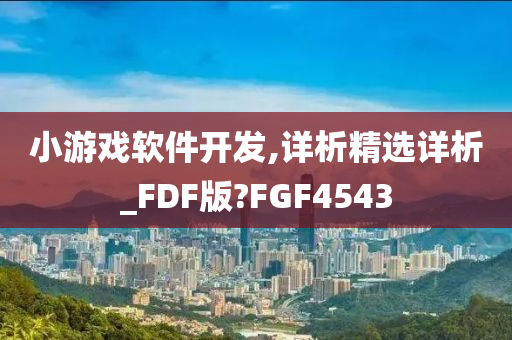 小游戏软件开发,详析精选详析_FDF版?FGF4543