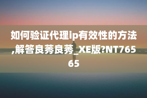 如何验证代理ip有效性的方法,解答良莠良莠_XE版?NT76565