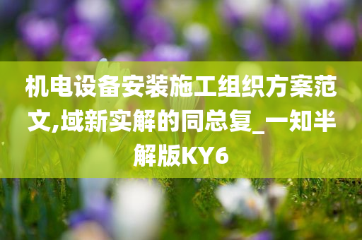 机电设备安装施工组织方案范文,域新实解的同总复_一知半解版KY6