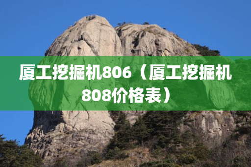 厦工挖掘机806（厦工挖掘机808价格表）