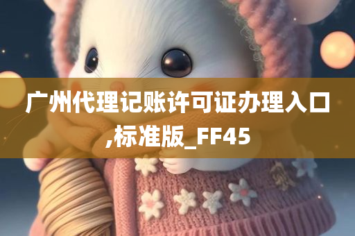 广州代理记账许可证办理入口,标准版_FF45