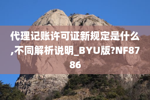 代理记账许可证新规定是什么,不同解析说明_BYU版?NF8786