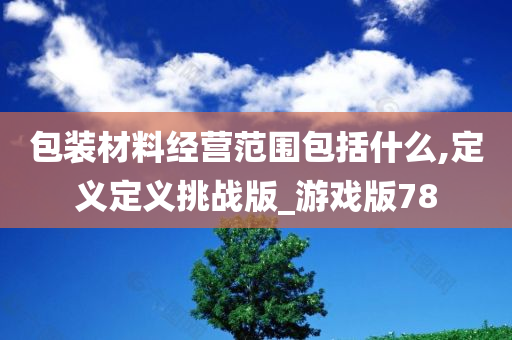 包装材料经营范围包括什么,定义定义挑战版_游戏版78