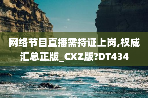 网络节目直播需持证上岗,权威汇总正版_CXZ版?DT434