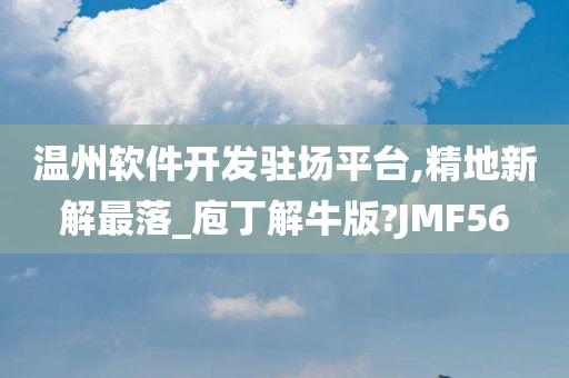 温州软件开发驻场平台,精地新解最落_庖丁解牛版?JMF56