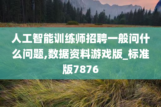 人工智能训练师招聘一般问什么问题,数据资料游戏版_标准版7876