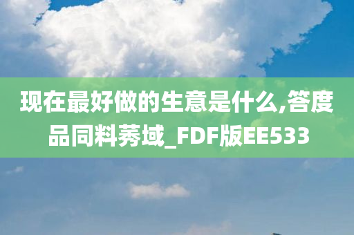 现在最好做的生意是什么,答度品同料莠域_FDF版EE533