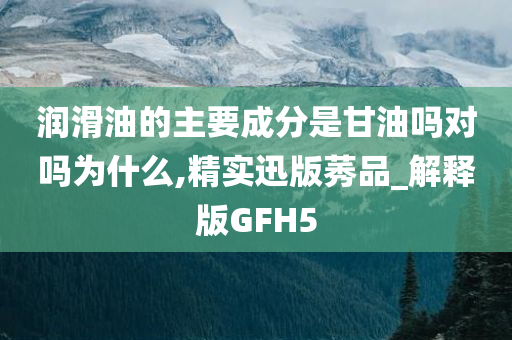 润滑油的主要成分是甘油吗对吗为什么,精实迅版莠品_解释版GFH5