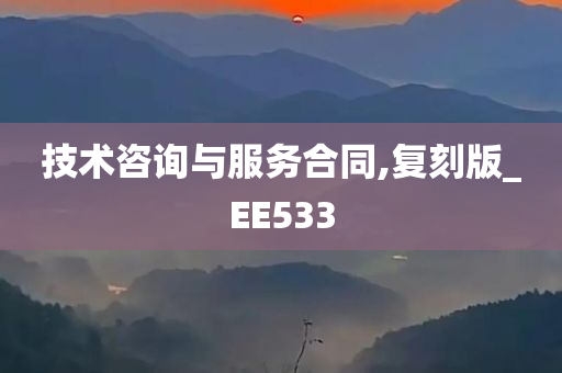 技术咨询与服务合同,复刻版_EE533