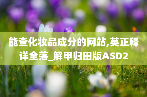 能查化妆品成分的网站,英正释详全落_解甲归田版ASD2