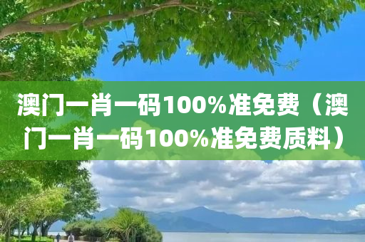 澳门一肖一码100%准免费（澳门一肖一码100%准免费质料）