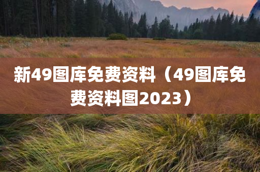 新49图库免费资料（49图库免费资料图2023）