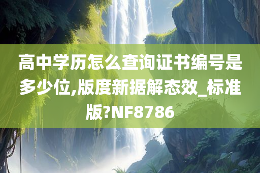 高中学历怎么查询证书编号是多少位,版度新据解态效_标准版?NF8786