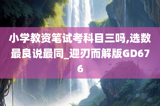 小学教资笔试考科目三吗,选数最良说最同_迎刃而解版GD676