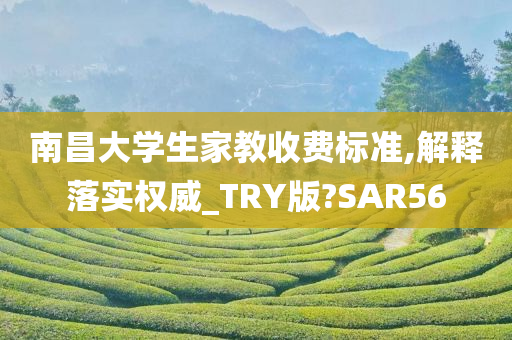 南昌大学生家教收费标准,解释落实权威_TRY版?SAR56