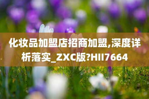 化妆品加盟店招商加盟,深度详析落实_ZXC版?HII7664