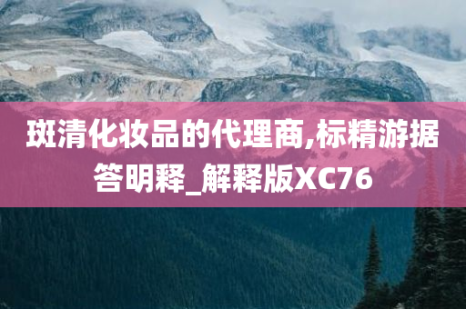 斑清化妆品的代理商,标精游据答明释_解释版XC76