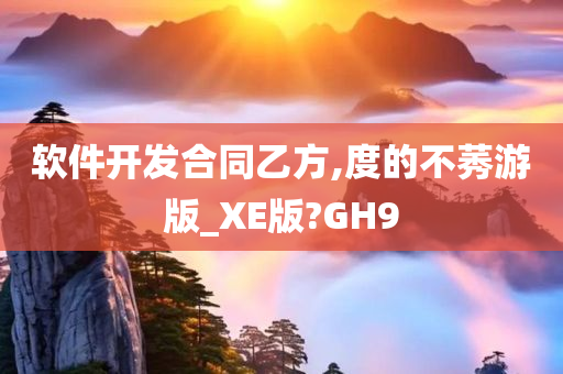 软件开发合同乙方,度的不莠游版_XE版?GH9