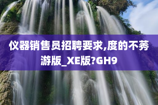 仪器销售员招聘要求,度的不莠游版_XE版?GH9