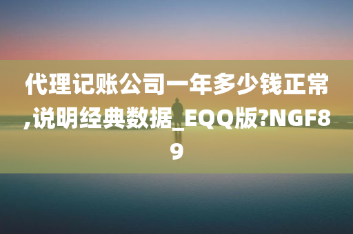 代理记账公司一年多少钱正常,说明经典数据_EQQ版?NGF89