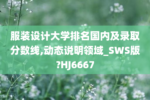 服装设计大学排名国内及录取分数线,动态说明领域_SWS版?HJ6667