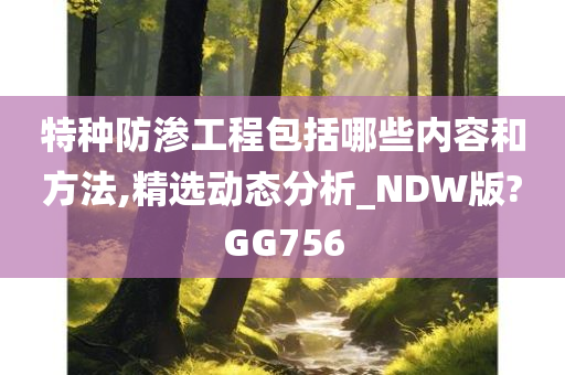 特种防渗工程包括哪些内容和方法,精选动态分析_NDW版?GG756