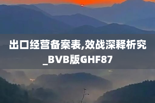 出口经营备案表,效战深释析究_BVB版GHF87