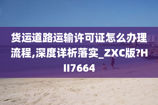 货运道路运输许可证怎么办理流程,深度详析落实_ZXC版?HII7664