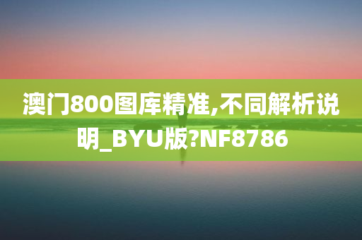 澳门800图库精准,不同解析说明_BYU版?NF8786