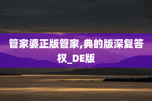 管家婆正版管家,典的版深复答权_DE版