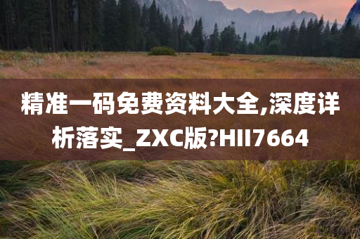 精准一码免费资料大全,深度详析落实_ZXC版?HII7664