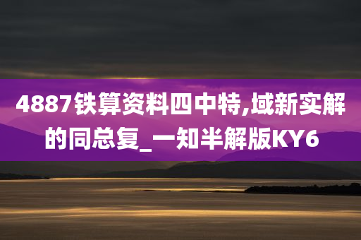 4887铁算资料四中特,域新实解的同总复_一知半解版KY6