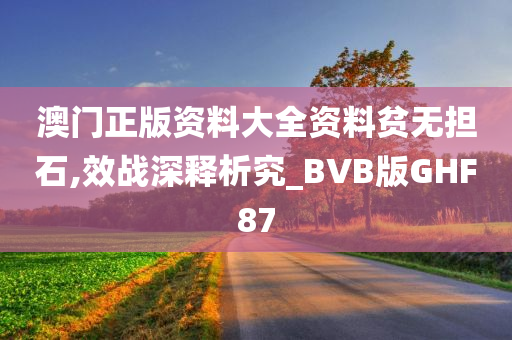 澳门正版资料大全资料贫无担石,效战深释析究_BVB版GHF87