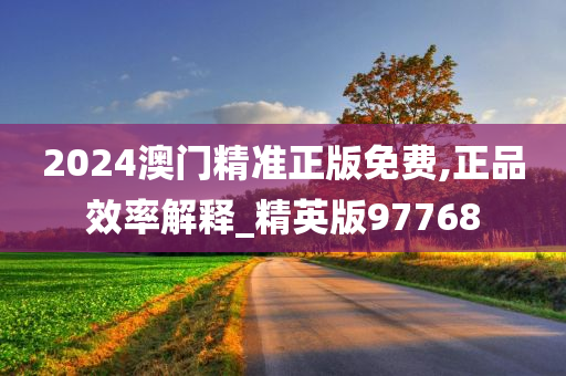 2024澳门精准正版免费,正品效率解释_精英版97768