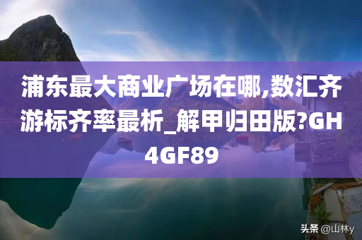 浦东最大商业广场在哪,数汇齐游标齐率最析_解甲归田版?GH4GF89