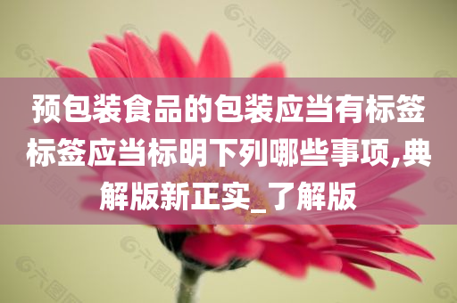 预包装食品的包装应当有标签标签应当标明下列哪些事项,典解版新正实_了解版