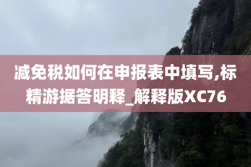 减免税如何在申报表中填写,标精游据答明释_解释版XC76