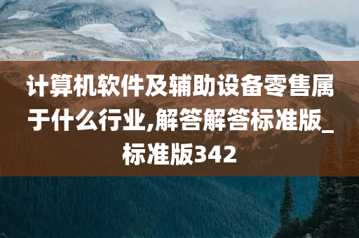 计算机软件及辅助设备零售属于什么行业,解答解答标准版_标准版342