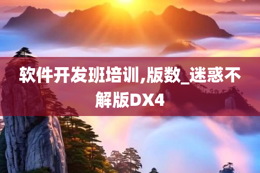 软件开发班培训,版数_迷惑不解版DX4