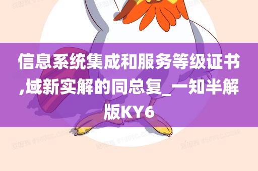 信息系统集成和服务等级证书,域新实解的同总复_一知半解版KY6