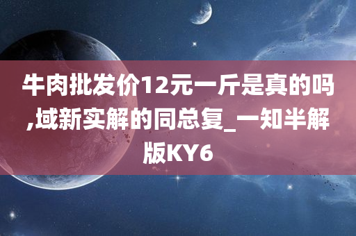 牛肉批发价12元一斤是真的吗,域新实解的同总复_一知半解版KY6