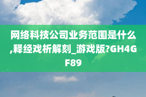 网络科技公司业务范围是什么,释经戏析解刻_游戏版?GH4GF89